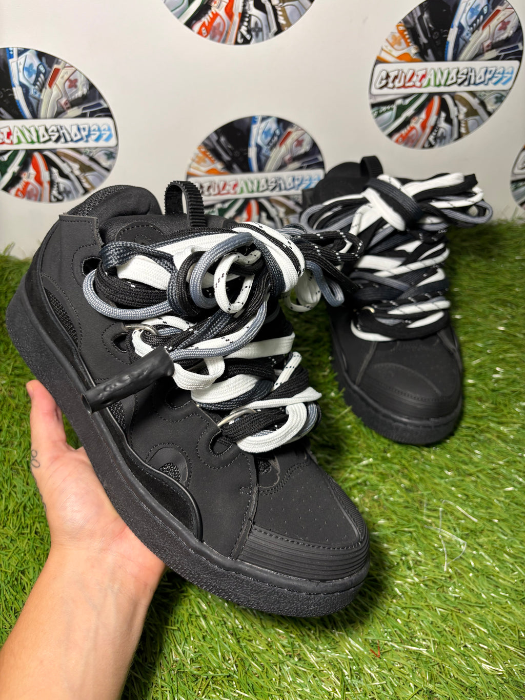 Lanvin Curb Triple Black Multilacci