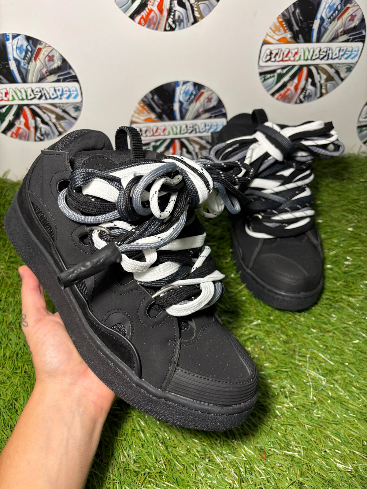 Lanvin Curb Triple Black Multilacci