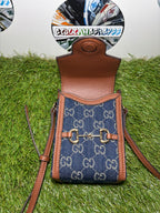 Gucci Horsebit 1955 Phone Bag Jumbo GG - Brown/Blue