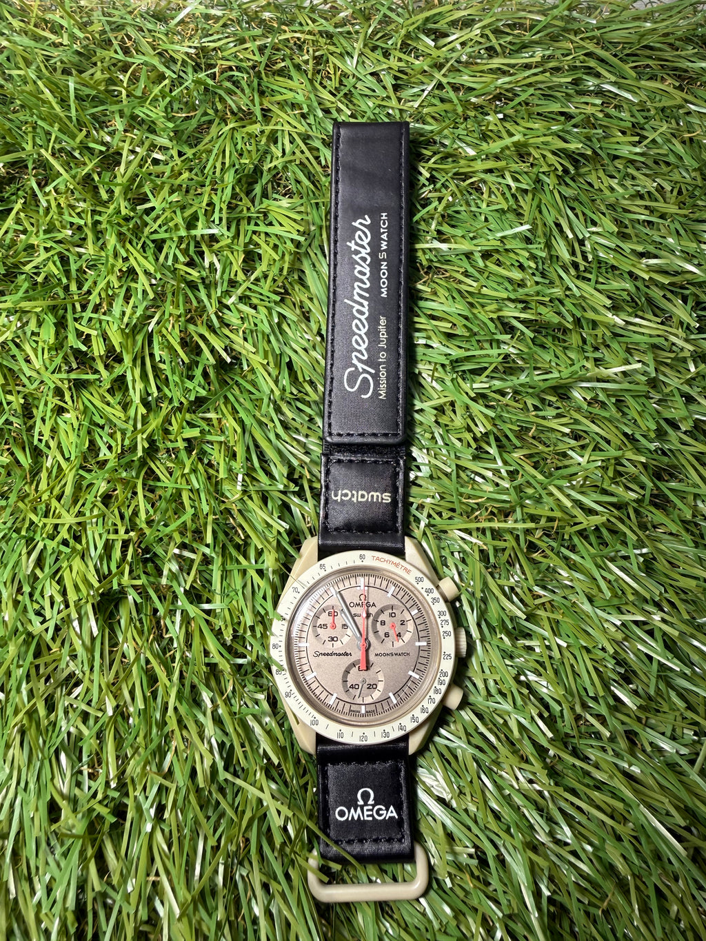 Omega Swatch Nero/Beige