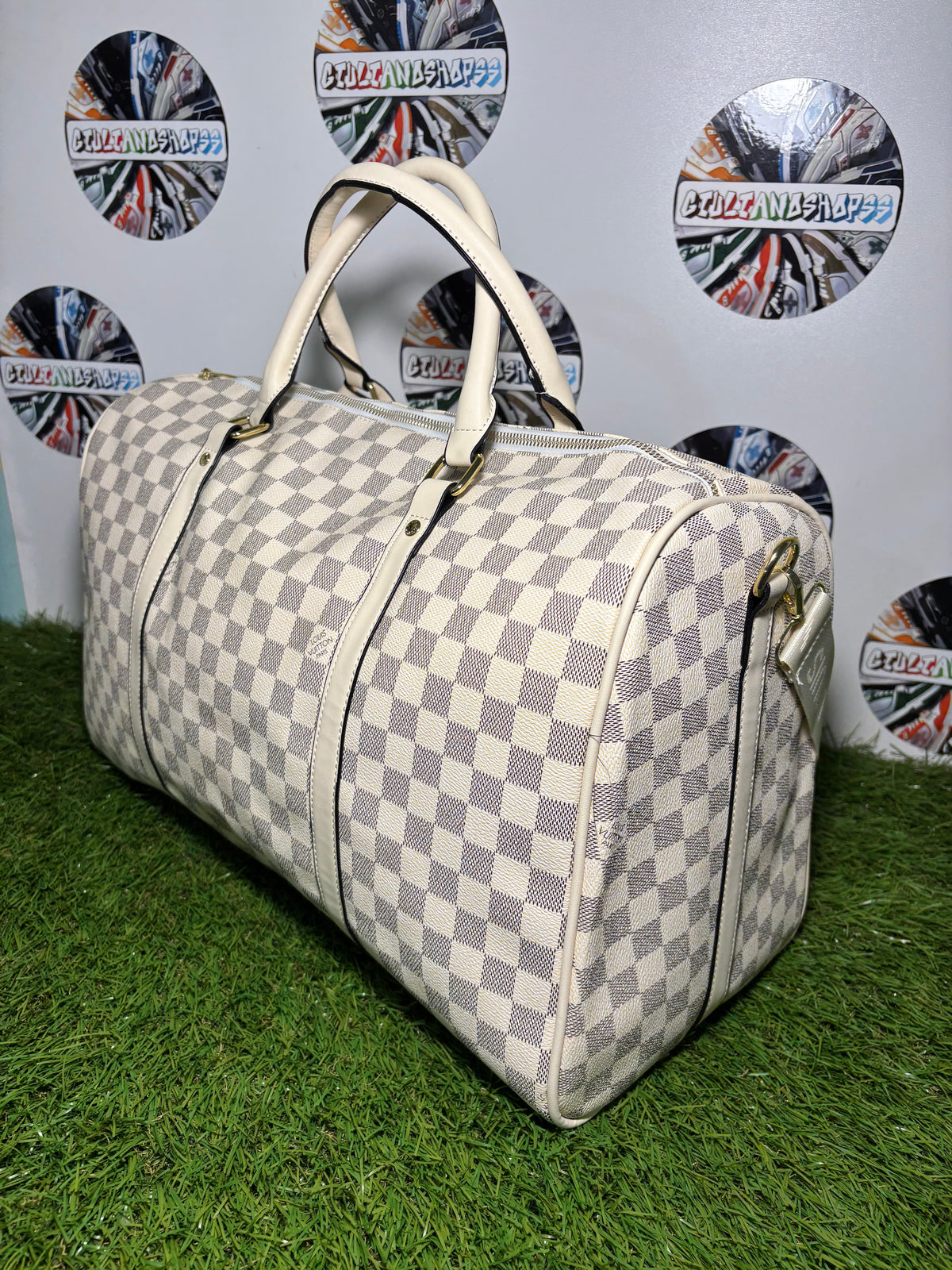 Louis Vuitton Keepall Bandoulière White 47x29x21