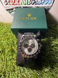 Rolex Daytona Cosmograph Black/Argento cinturino Oysterflex nero Qualità Premium