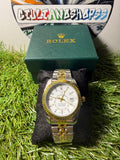 Rolex Oyster Perpetual Datejust Two Tone Quadrante Bianco Linee Qualità Standard