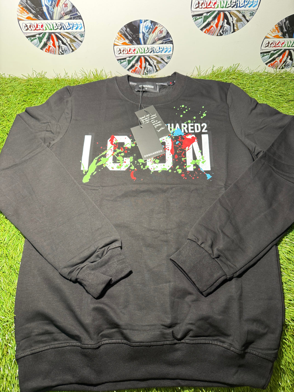 Felpa Dsquared2 Icon Graffiti Black