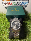 Rolex Oyster Perpetual Datejust Argento Quadrante Nero Numeri Romani Qualità Standard