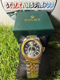 Rolex Oyster Perpetual Datejust Two Tone Quadrante Nero Linee Qualità Standard