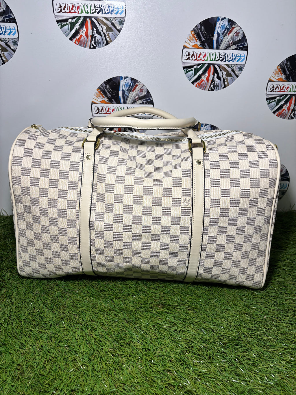 Louis Vuitton Keepall Bandoulière White 47x29x21