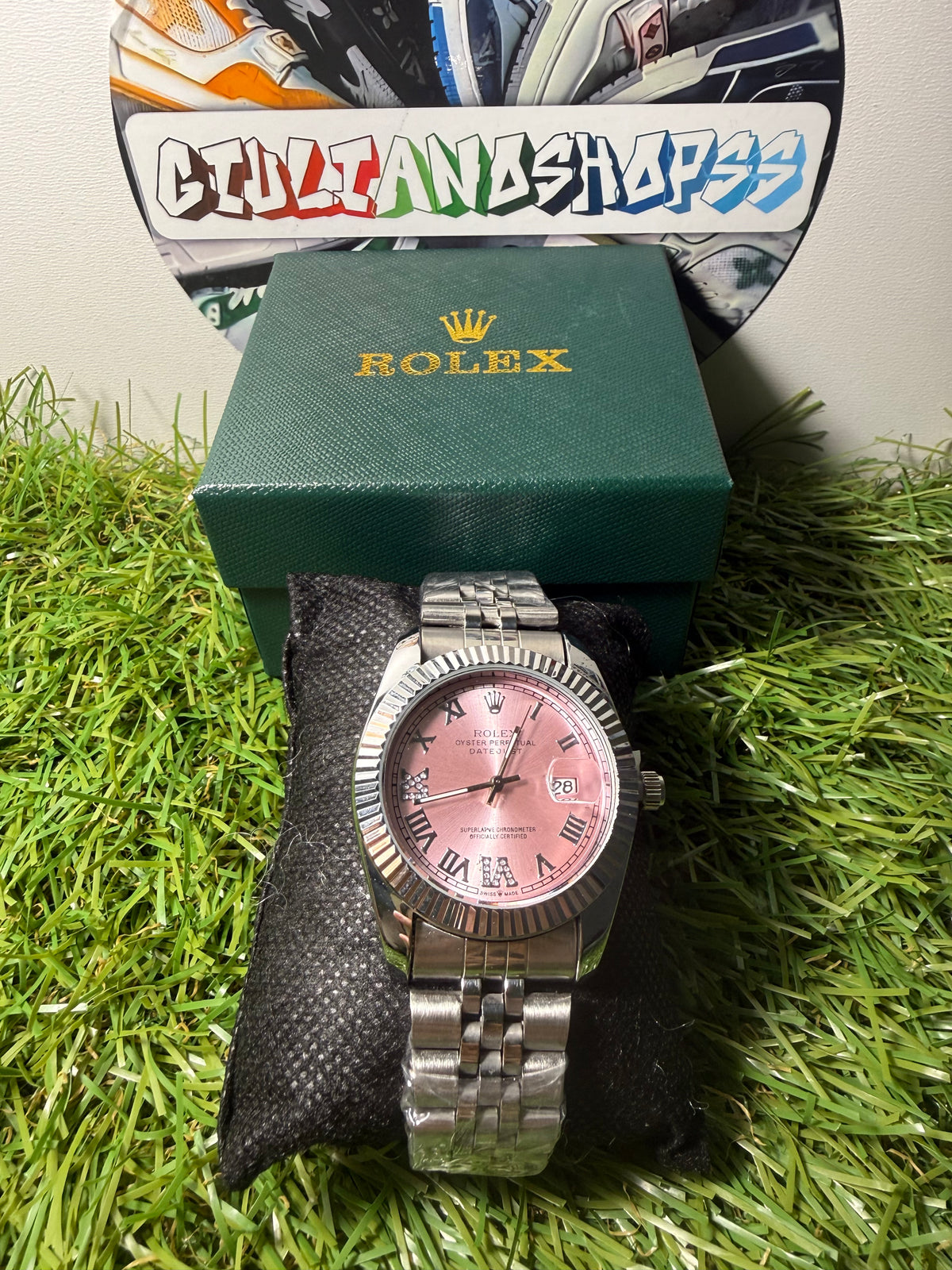 Rolex Oyster Perpetual Datejust Argento Quadrante Rosa Qualità Standard