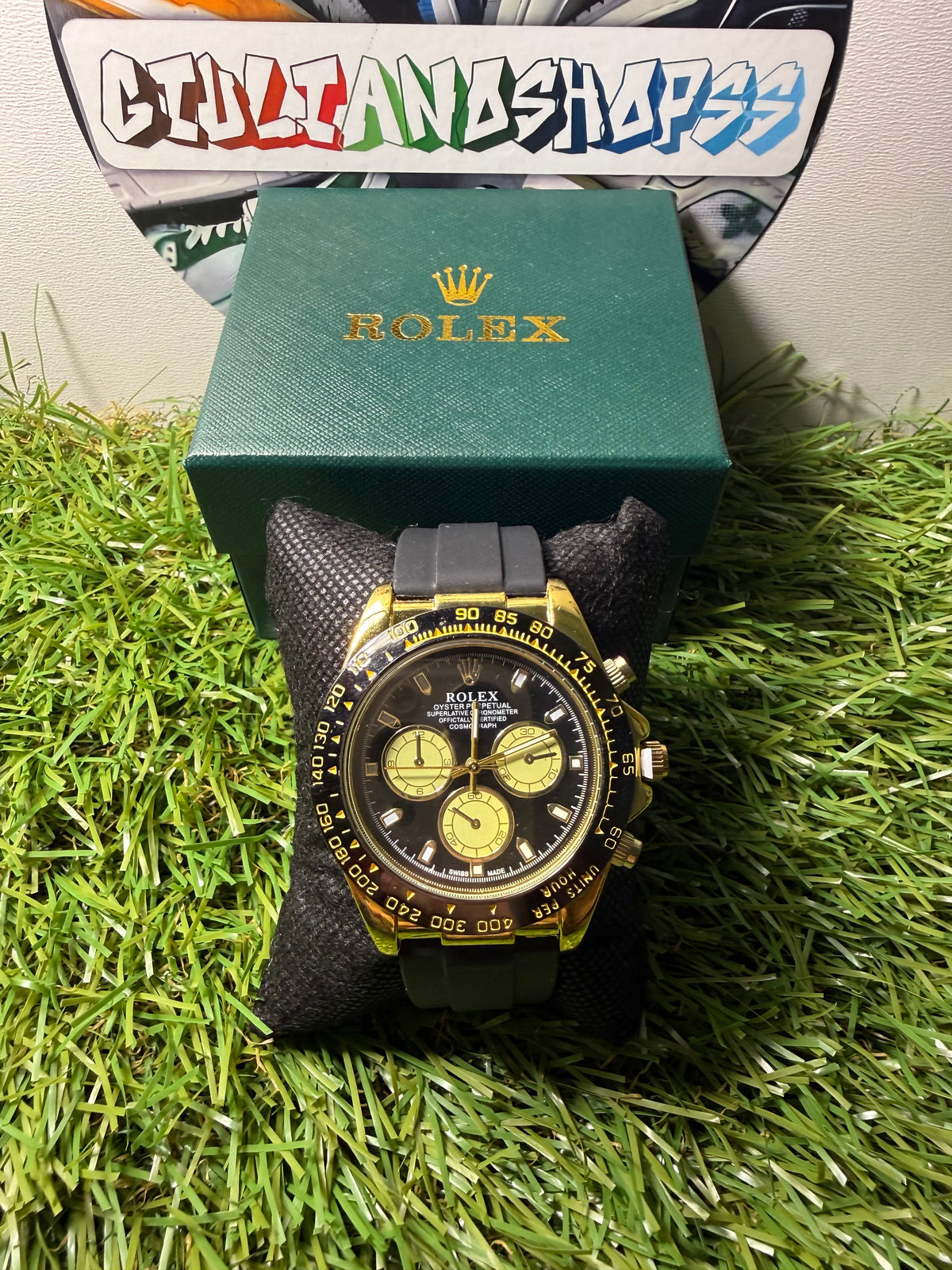 Rolex Daytona Cosmograph Black/Oro cinturino Oysterflex nero Qualità Premium