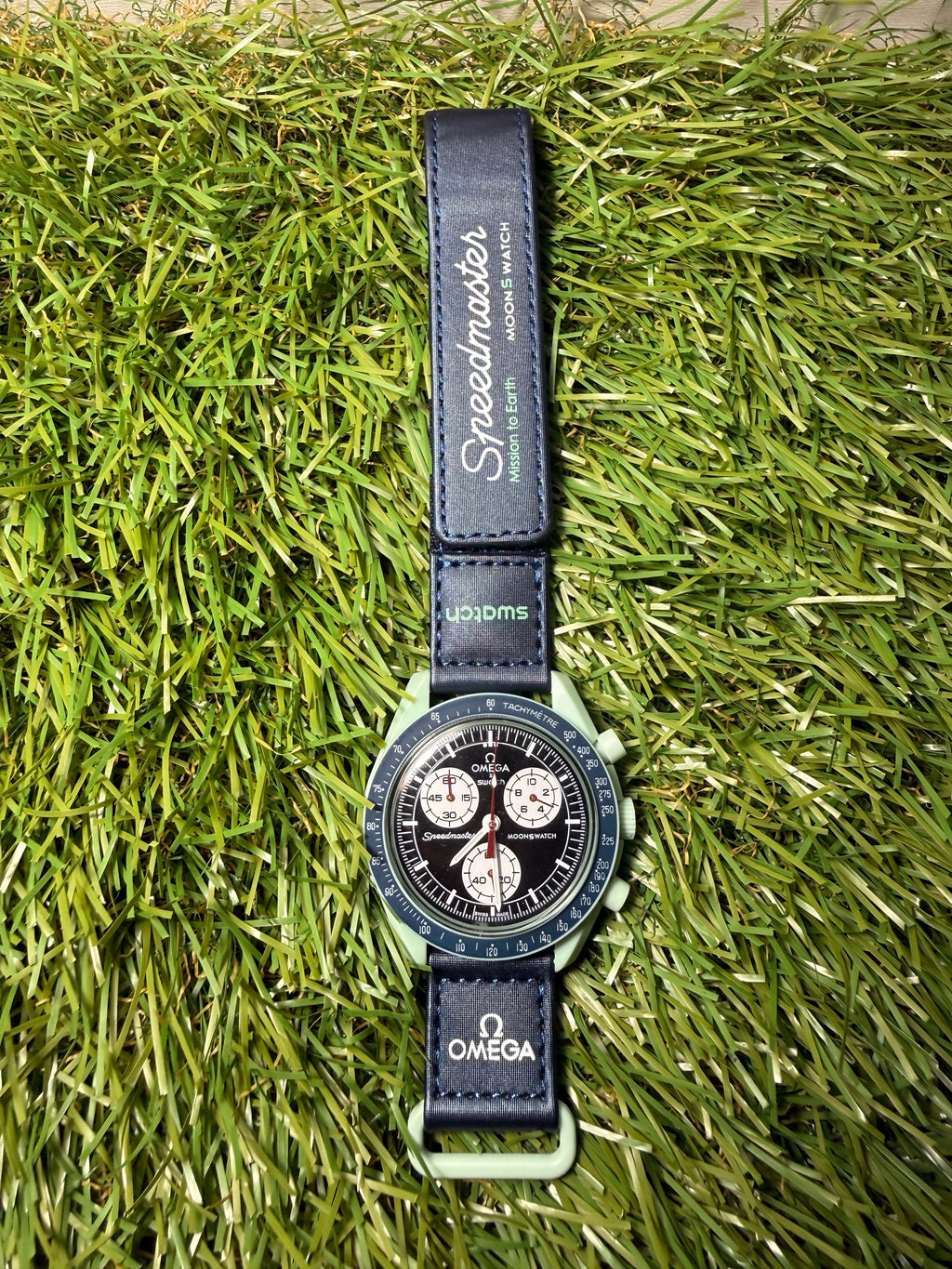 Omega Swatch Nero/verde Chiaro