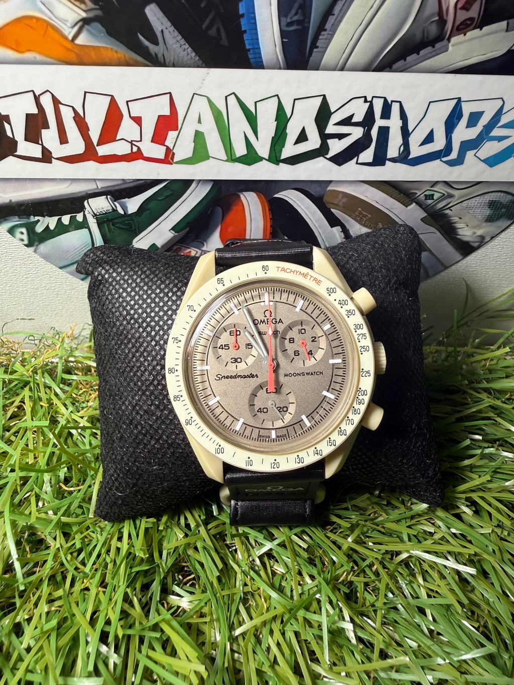 Omega Swatch Nero/Beige