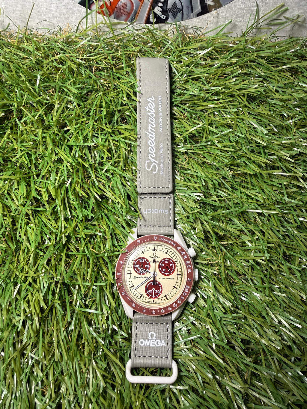 Omega Swatch Biege/Rosso