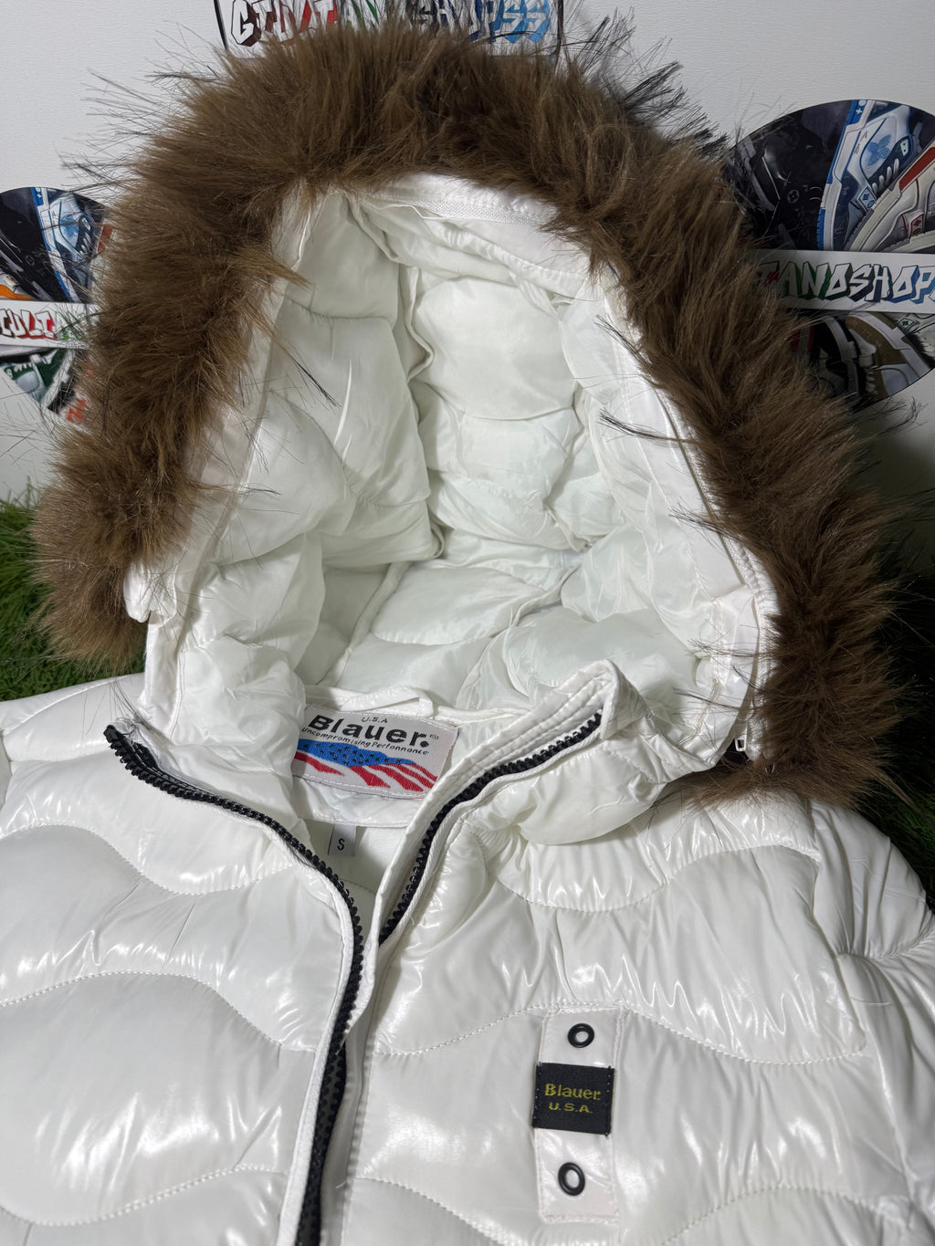 Giacchetto Blauer Donna Con Pelliccia Removibile White