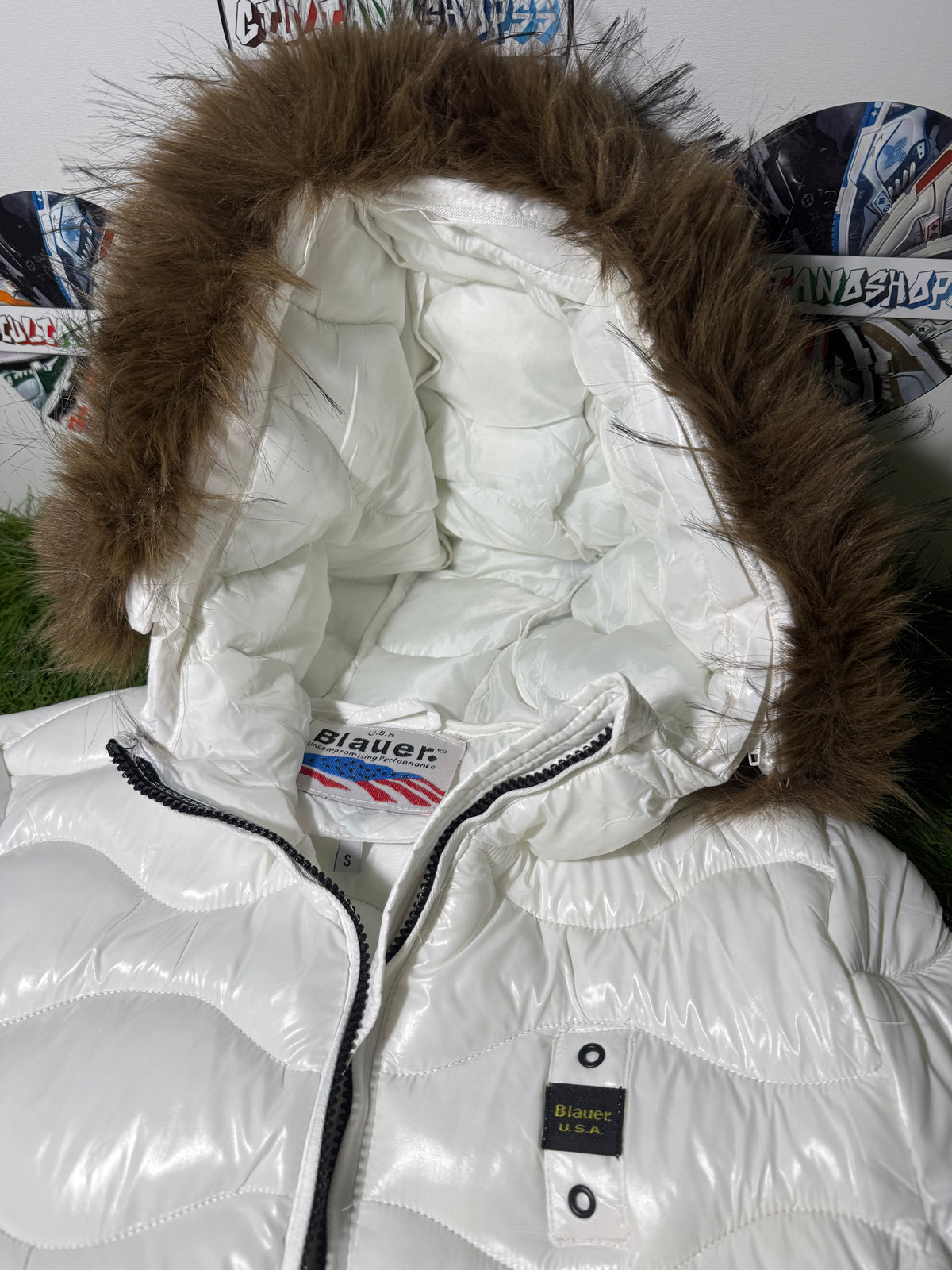 Giacchetto Blauer Donna Con Pelliccia Removibile White