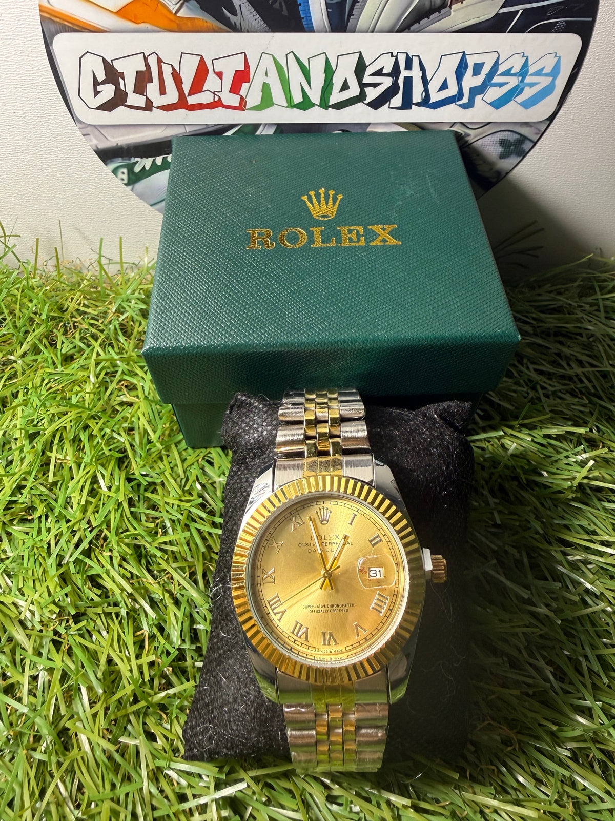 Rolex Oyster Perpetual Datejust Two Tone Quadrante Oro Numero Romani Qualità Standard