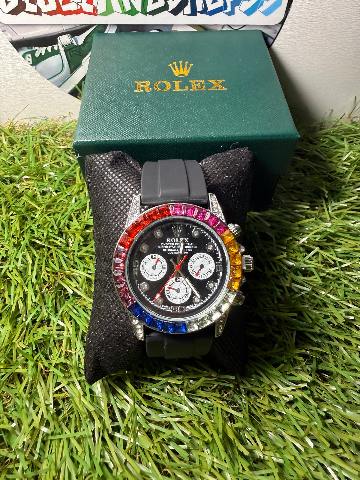 Rolex Daytona Cosmograph Rainbow/Argento Qualità Premium