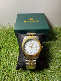 Rolex Oyster Perpetual Datejust Two Tone Quadrante Bianco Numero Romani Qualità Standard