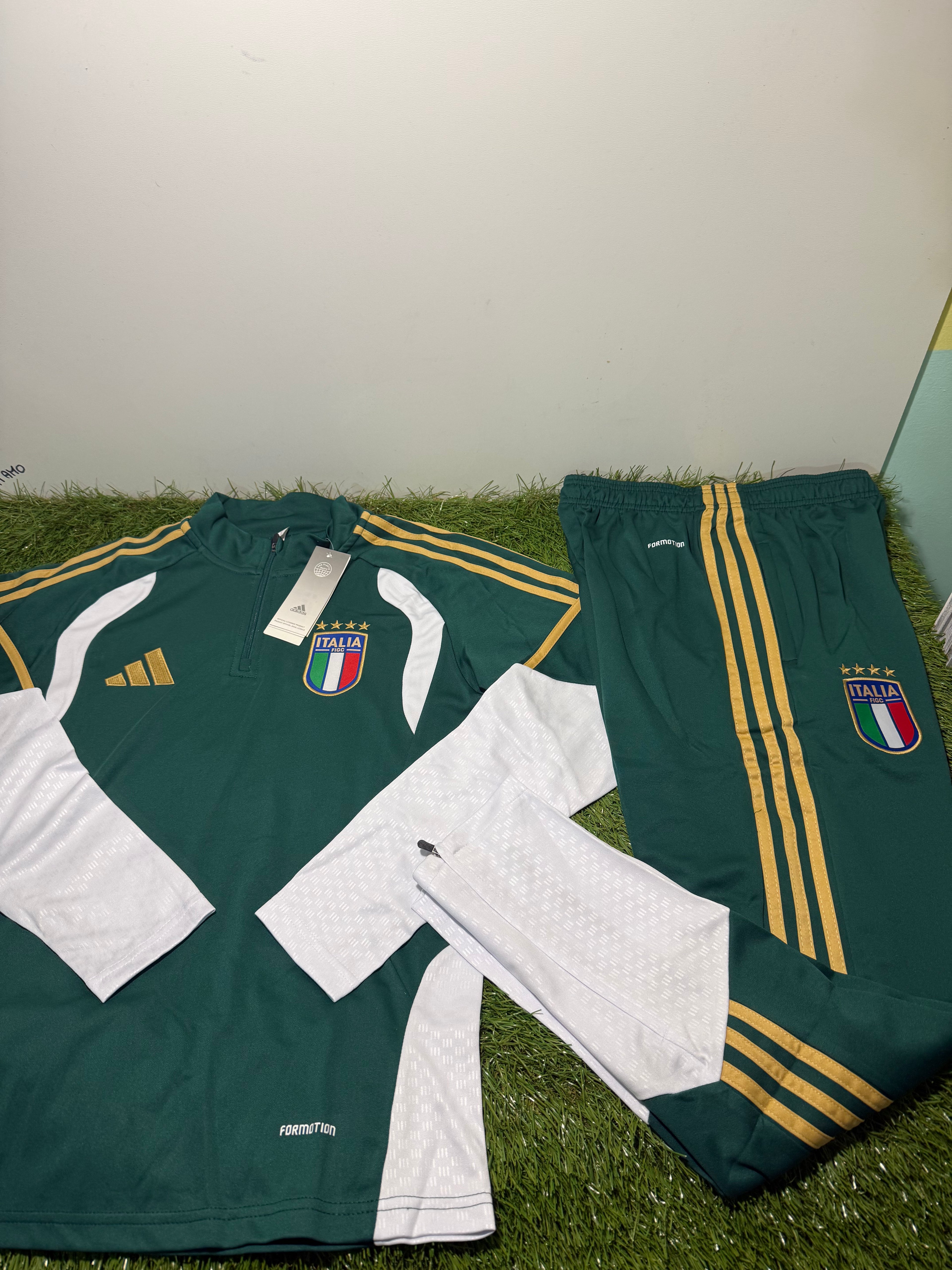 Tuta Calcio Italia Verde/Bianco/Oro