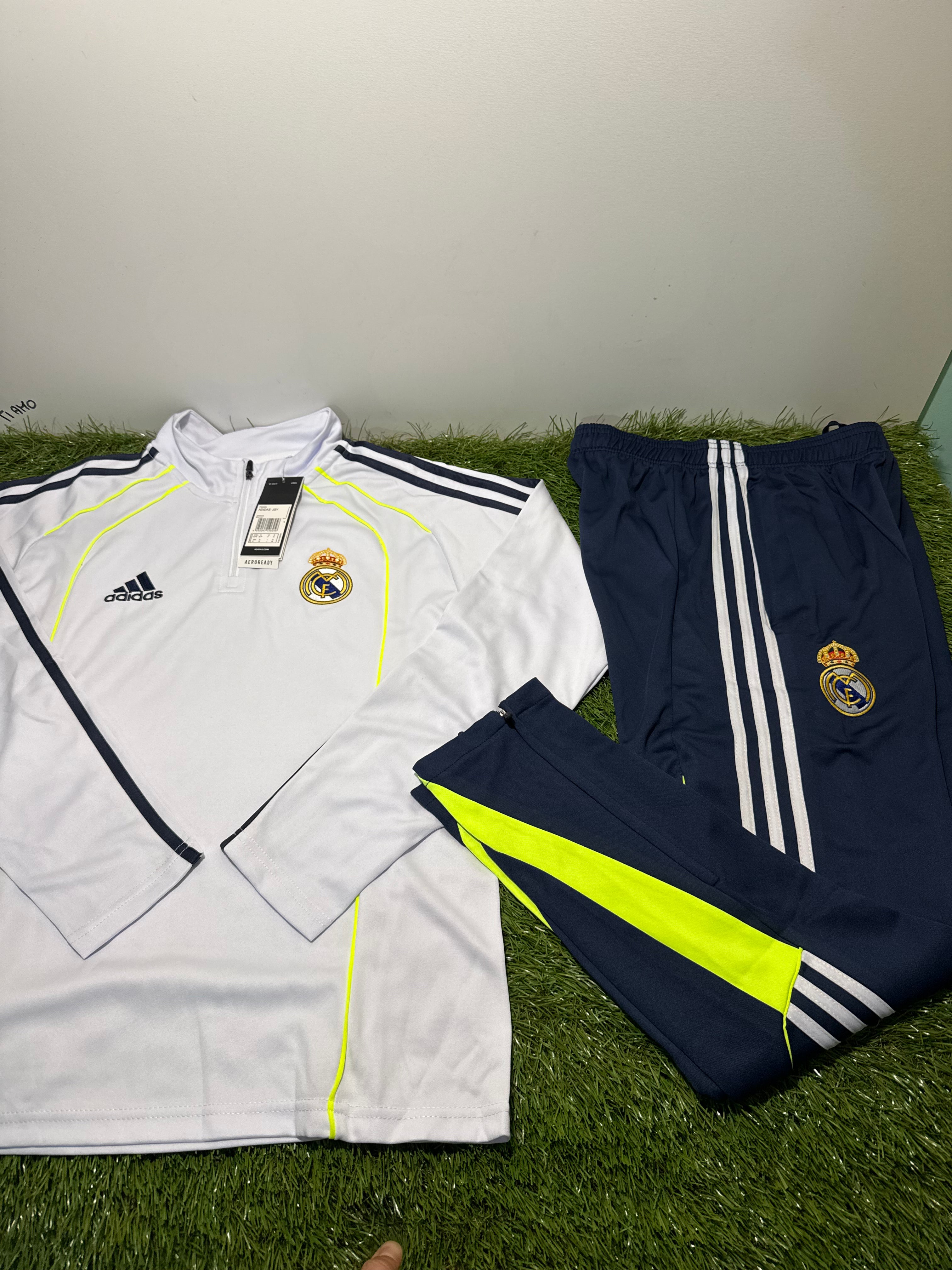 Tuta Calcio Real Madrid Bianco/Blu/Giallo Fluo