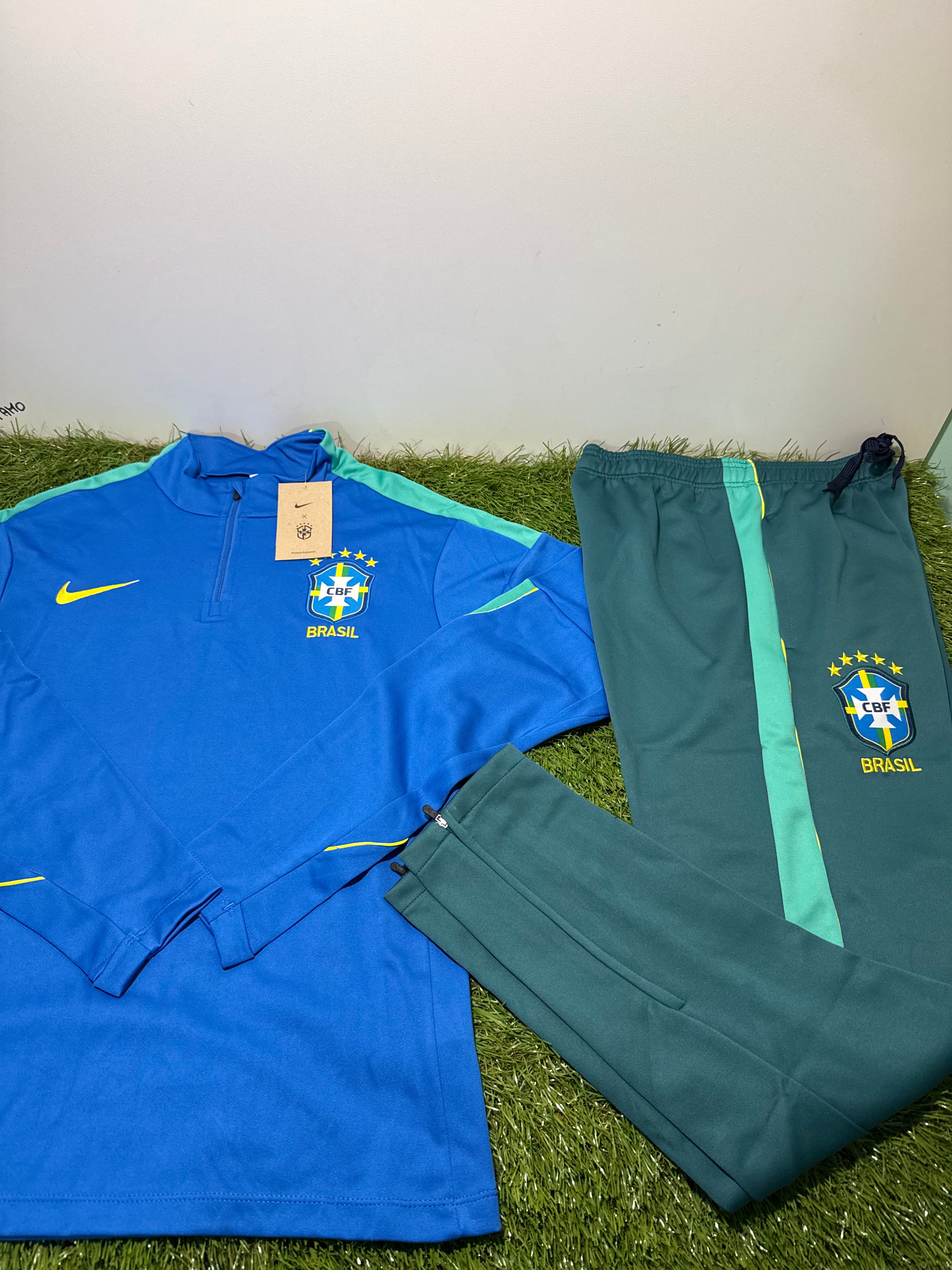 Tuta Calcio Brasile Blu/Verde