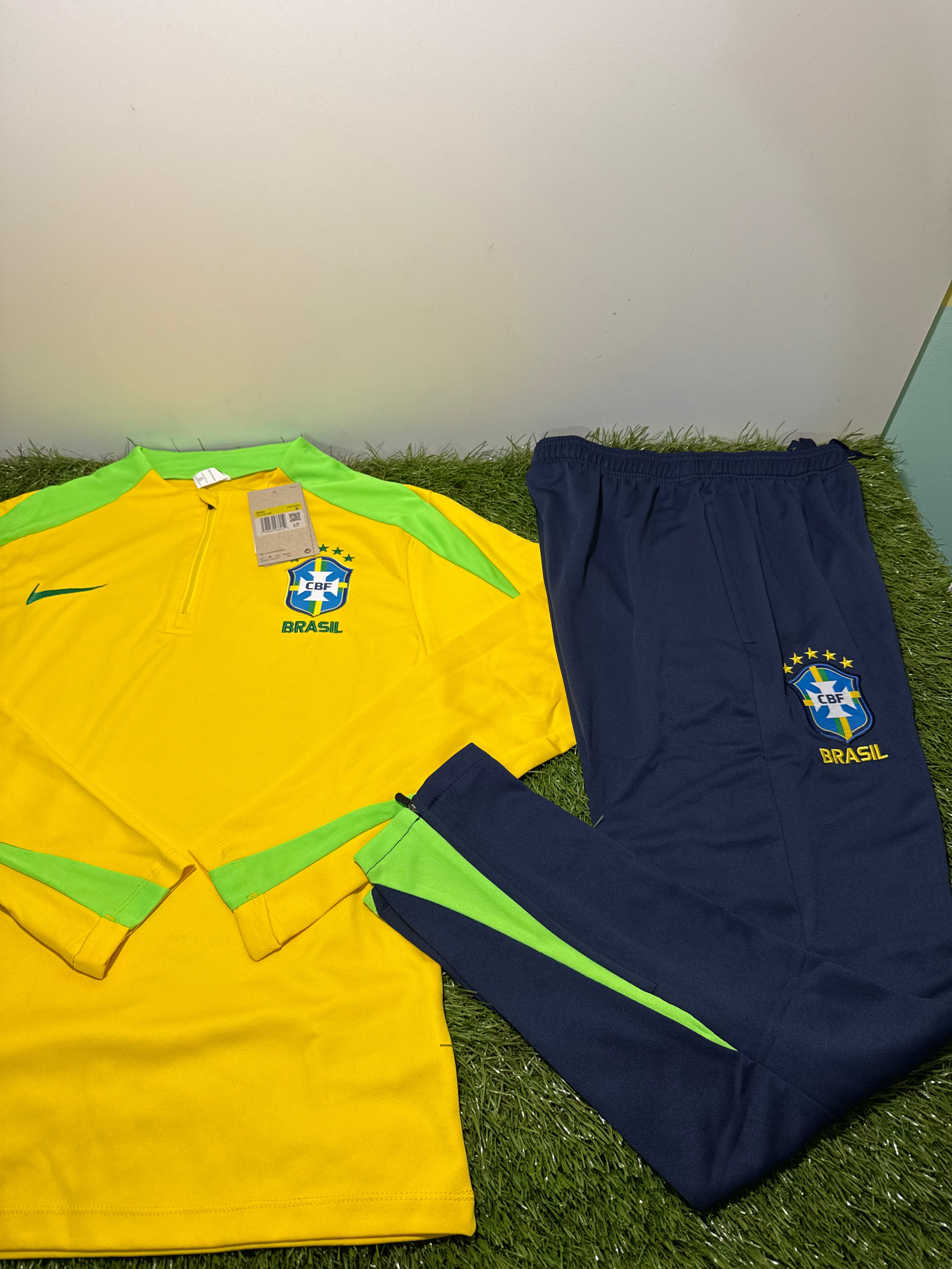 Tuta Calcio Brasile Giallo/Blu Scuro/Verde