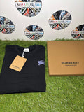 Burberry T-shirt Nera Logo Cavaliere