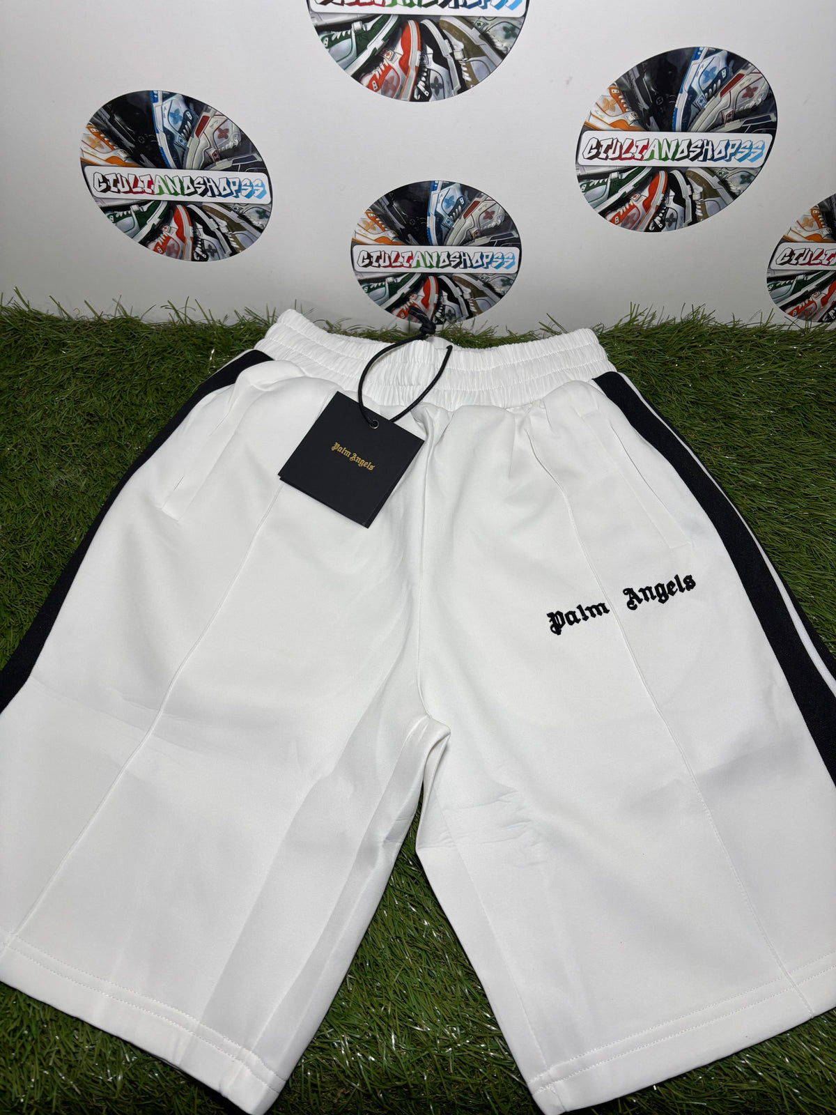 Palm Angels Shorts Bianchi Banda Nera