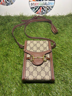 Gucci Horsebit 1955 Phone Bag Marrone
