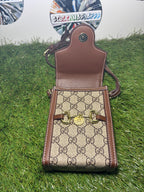 Gucci Horsebit 1955 Phone Bag Marrone