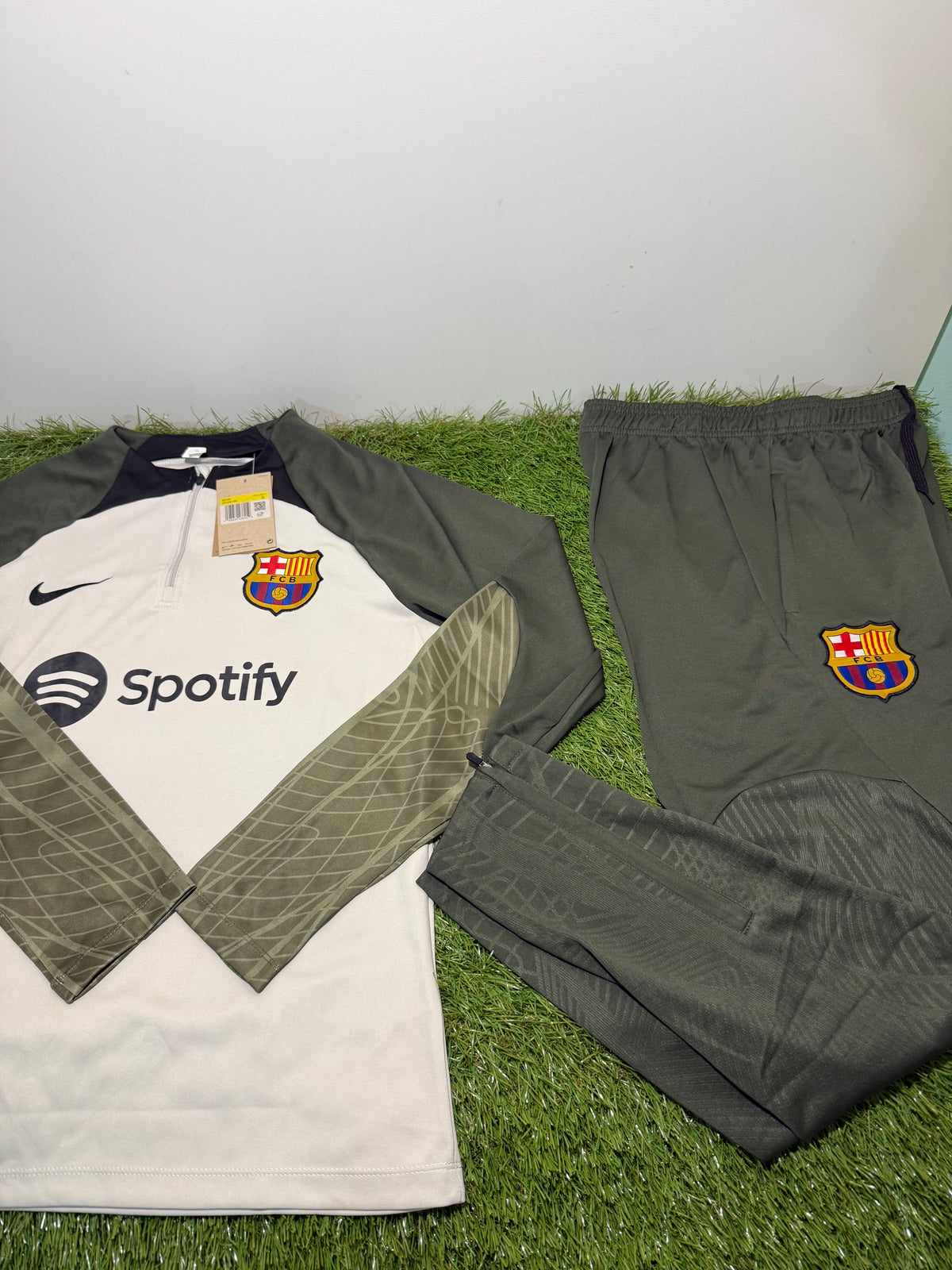 Tuta Calcio Barcellona Beige/Verde