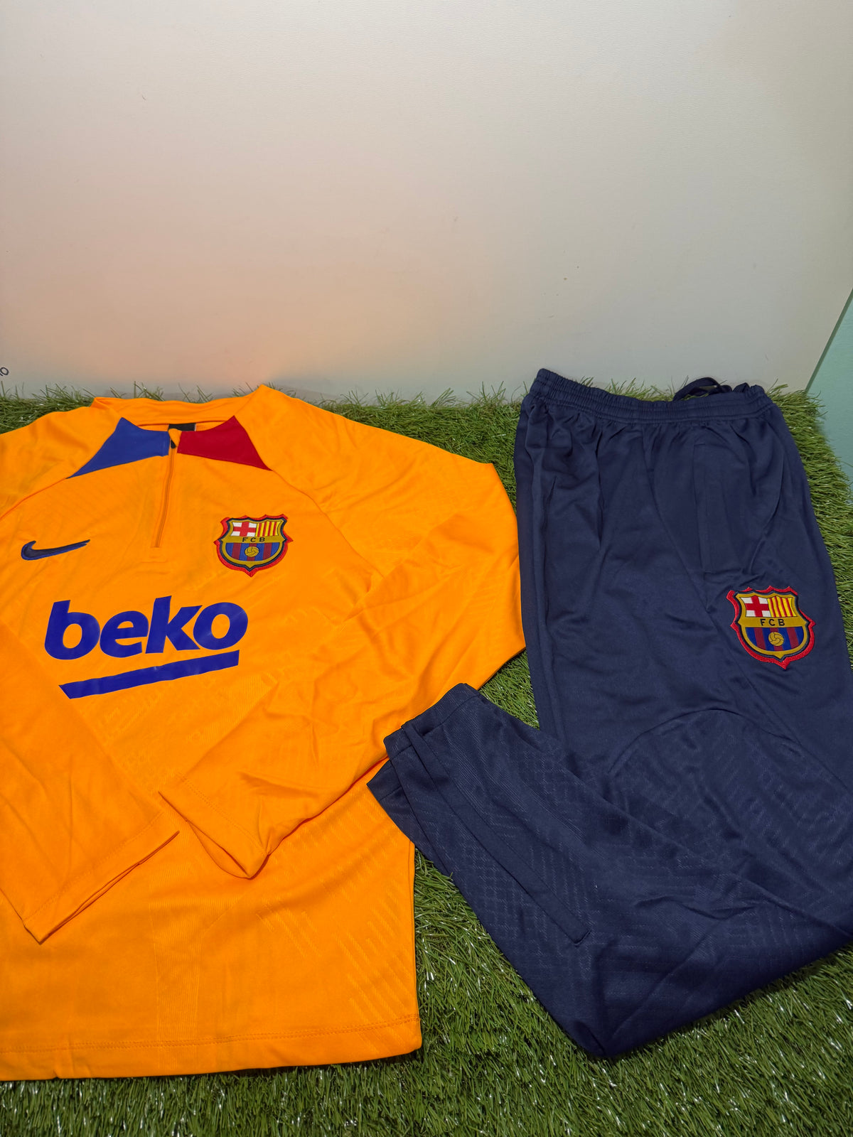 Tuta Calcio Barcellona Arancione/Blu