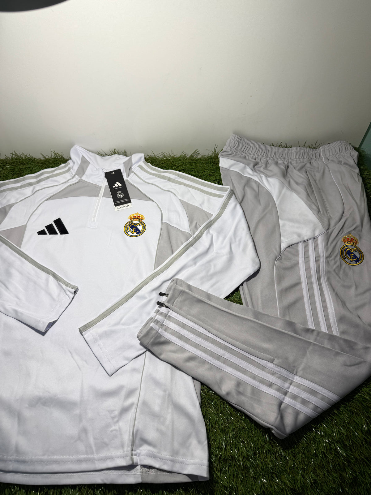 Tuta Calcio Real Madrid Grigia/Bianca