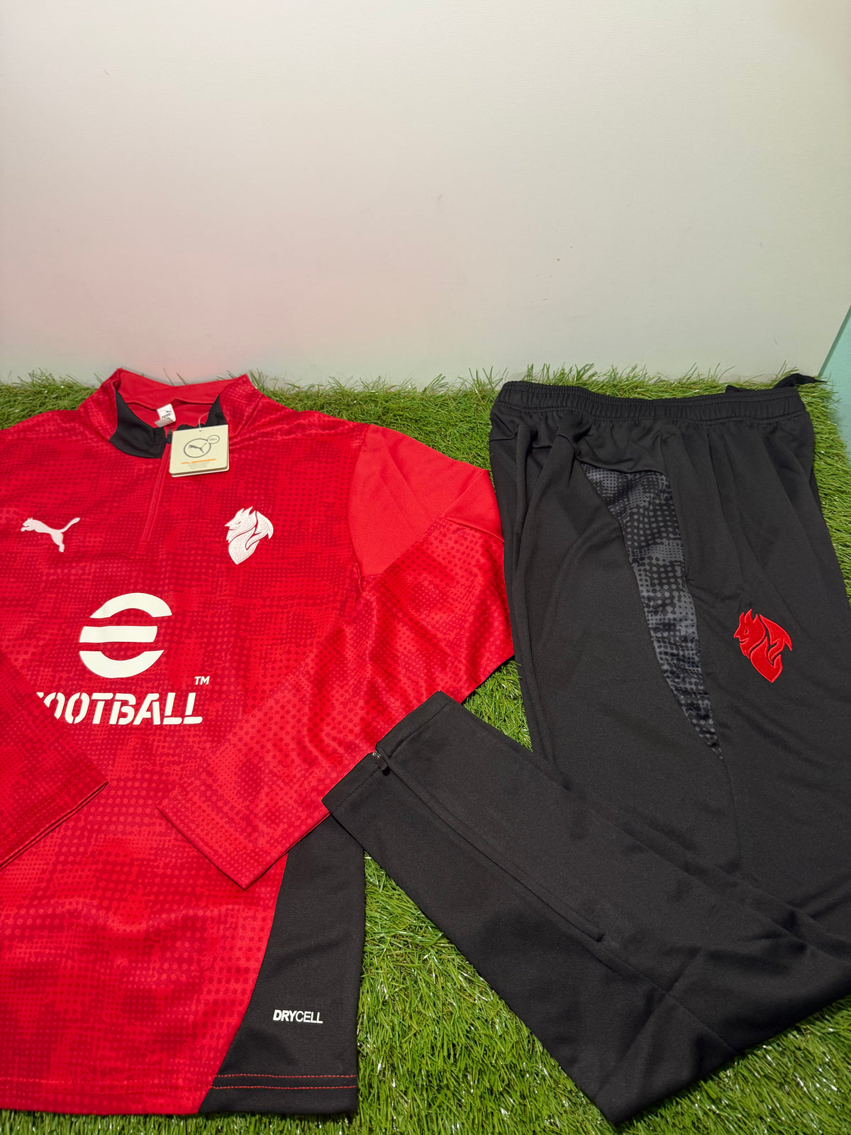 Tuta Calcio Milan Rosso/Nero