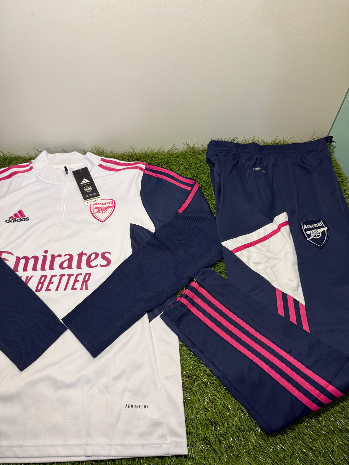 Tuta Calcio Arsenal Bianco/Blu/Fucsia